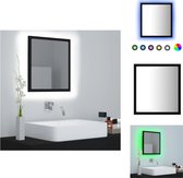 vidaXL Wandspiegel - LED - Hout en acryl - 40x8.5x37 cm - RGB-licht - Badkamerkast
