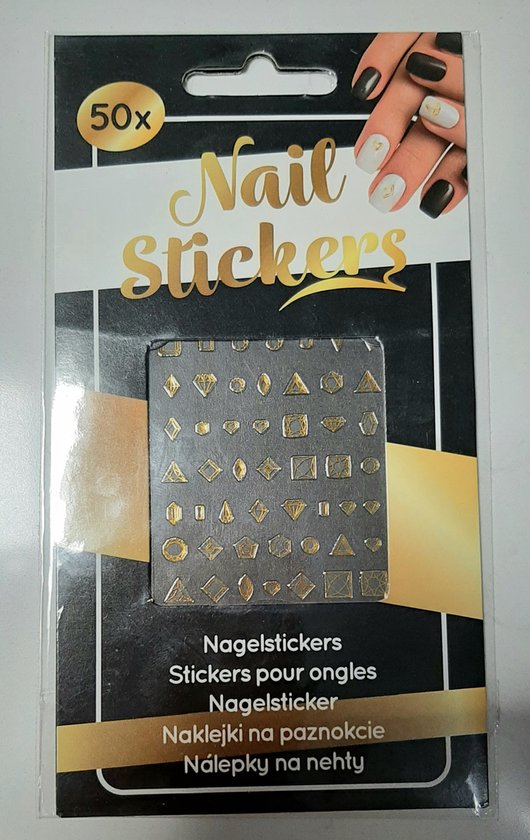 nagelstickers 50x nail art goud glitter glamour feestdagen topper