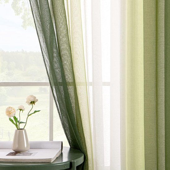 halfdoorzichtig, vintage, decoration curtain, 140 x 215 cm, olive green