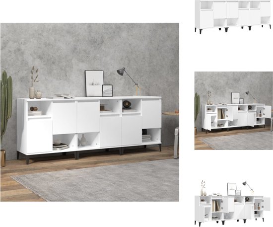 Furniture Limited - Credenza Bianca 100x36x60 cm in Legno