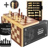 Sincer Échiquier magnétique avec Pièces d'échecs Staunton - 2 reines supplémentaires - Comprend un livre électronique avec les règles d'échecs - Jeu d'échecs/jeu d'échecs en bois fait à la main pour Adultes - Groot taille de 39x39 cm - Chess / Set