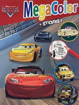 MegaColor Kleurboek - Disney Pixar Cars - Rood - 60 pagina's - 120 kleurplaten + 25 stickers - geschikt voor kinderen en volwassenen - uitermate geschikt voor kleurpotloden