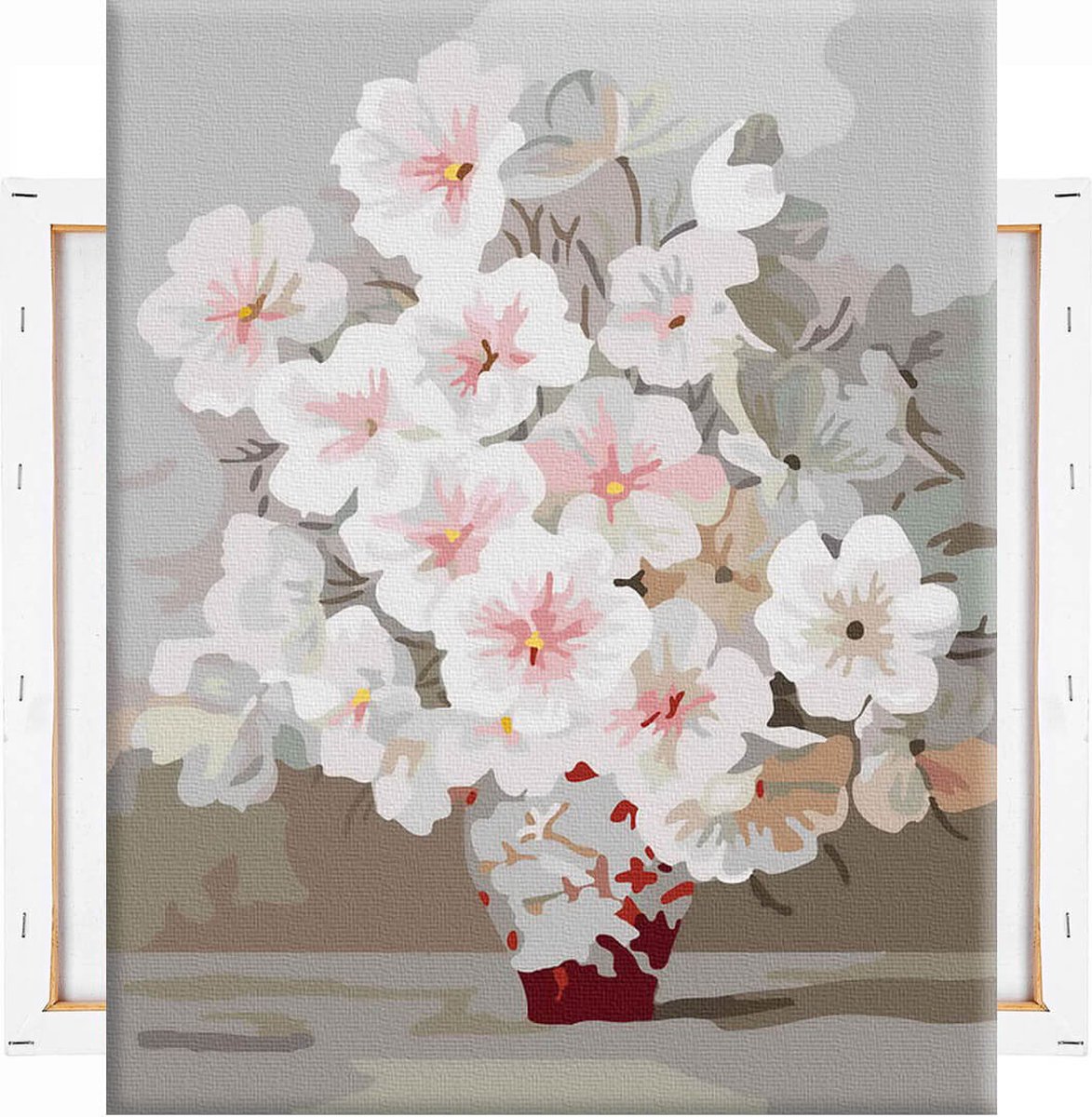 Schilderen Op Nummer Volwassenen DIY Paint By Number Compleet Hobby Pakket op Frame met Vernis - ®Arty Bee - Bloemen Trio - 3x40x50cm — afbeelding 14