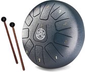 Ohana Drums® Handpan 20 cm Nachtelijk Blauw – Tongue drum – Klankschaal – 11 noten – Yoga Drum – Lotus Tong - Steeldrum - Muziekinstrument voor kinderen - Mindfulness muziektherapie - Percussie-instrumenten