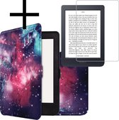 Hoes Geschikt voor Kobo Nia Hoesje Bookcase Cover Book Case Hoes Sleepcover Met Screenprotector - Galaxy