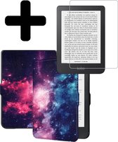 Hoesje Geschikt voor Kobo Clara HD Hoes Bescherm Hoesje Case Luxe Sleep Cover Met Screenprotector - Galaxy