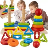 Houten Puzzel Sorteerspel Vormenpuzzel - educatief Kinderspeelgoed - peuter, kleuter Puzzel Speelgoed Houten Speeltjes Speelgoed voor Kinderen 3-12 jaar 14-Delig