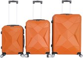 Kofferset Traveleo Babij - 3-delig - Complete Set - Koffer - Handbagage 35L + 65L en 90L Ruimbagage - ABS03 - Oranje