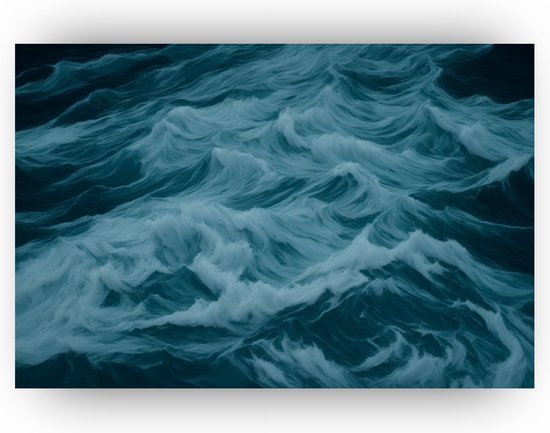Abstracte zee poster - Poster zee - Natuur poster - Poster abstract - Muurdecoratie natuur - Posters oceaan - 60 x 40 cm