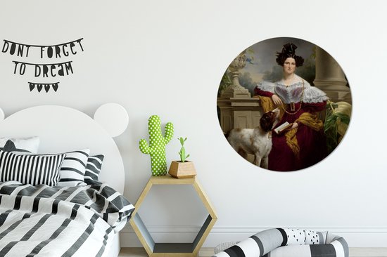 Portrait d'Alida Christina Assink - Peinture de Jan Adam Kruseman Sticker mural cercle papier peint 100x100 cm / cercle papier peint / cercle mural / cercle vivant - autocollant & découpe ronde