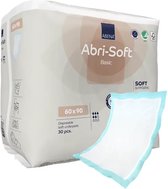 Abena Abri-Soft Basic Wegwerp Onderleggers Incontinentie - 30 Onderleggers - Voor bescherming van Matras, Bank of Stoel - Tot 1.700ml absorptie - Waterdicht - Duurzaam - 90 x 60 cm