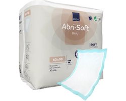 Abena Abri-Soft Basic Wegwerp Onderleggers Incontinentie - 30 Onderleggers - Voor bescherming van Matras, Bank of Stoel - Tot 1.700ml absorptie - Waterdicht - Duurzaam - 90 x 60 cm