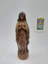 Beeld Heilige Maria van Lourdes / Madonna / bronskleurig / polystone 19 cm