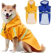 Hondenregenjas, waterdichte reflecterende hondenregenjas, verstelbare waterdichte regenjas voor grote honden (3XL) (geel)