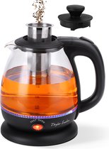 Taylor Swoden Abel 30IAS - Glazen waterkoker klein  met LED en theefilter - 1 Liter - Warmhoudfunctie - Zwart