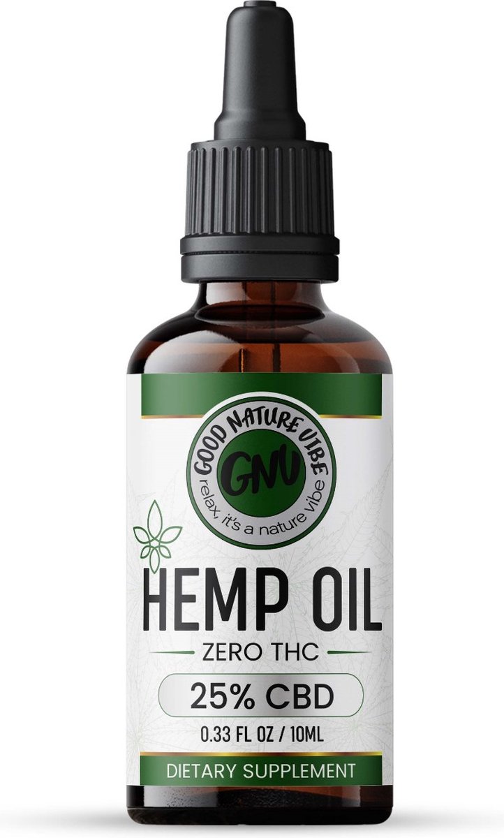Goedkoopste Good Nature Vibe CBD olie 25 10ML - 100 Natuurlijke CBD-olie kopen zonder THC - MCT olie voor maximale opname door het lichaam - Smaakloos & Op basis van vezelhennep geen Cannabis - Hoge kwaliteit Pure Cbd olie kopen voor hem en haar