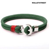 Walletstreet Rope Chain Anker Armband- Donker Groen-Armband 21 cm