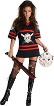 Rubies - Horror Films Kostuum - Miss Krueger Hockey Support - Vrouw - Zwart, Wit / Beige - Small - Halloween - Verkleedkleding