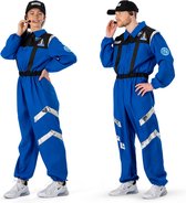 Funny Fashion - Science Fiction & Space Kostuum - Astronaut In Training Kostuum - Blauw - Small - Carnavalskleding - Verkleedkleding