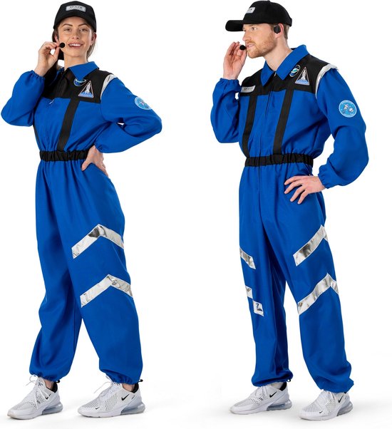 Funny Fashion - Science Fiction & Space Kostuum - Astronaut In Training Kostuum - Blauw - Small - Carnavalskleding - Verkleedkleding