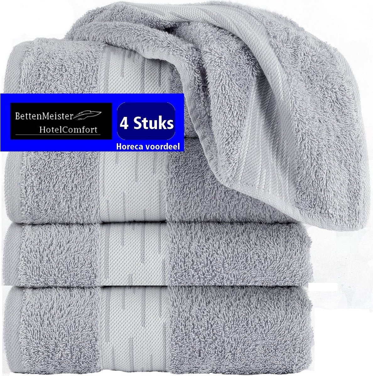 4 Pack Handdoeken - (4 stuks) Essentials 550g. M² 50x100cm grijs - Katoen badstof
