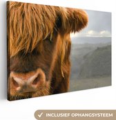 Tableau sur Toile Scottish Highlander - Oranje - Nez - 140x90 cm - Décoration murale