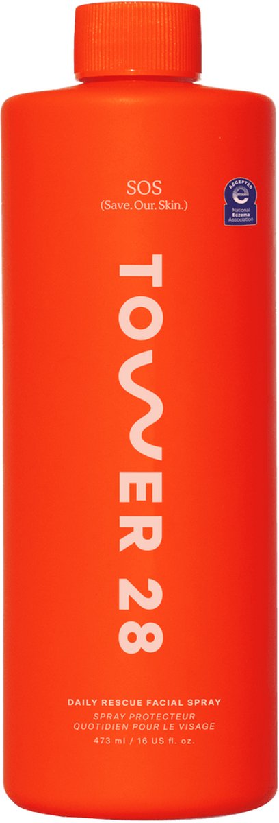 Tower 28 Beauty SOS Daily Rescue Facial Spray Jumbo Refill - Hypochlorous Acid - Gezichtsspray - Acne & Rosacea - Eczeem - Roodheid & Irritatie - 473ml
