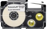 Casio compatible XR-18WE, zwart op wit, 18 mm x 8 m