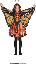 Jurk Vlinder rood/oranje 7-9 jaar