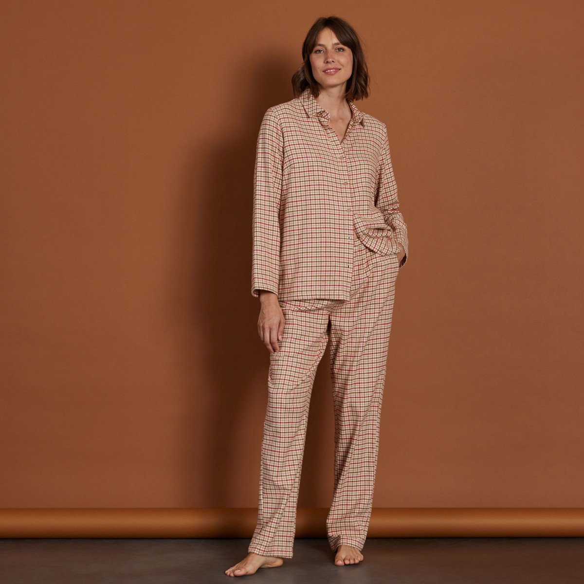 Laurence Tavernier - Pyjama flanel lang dames – Rituel Grès - maat: XL