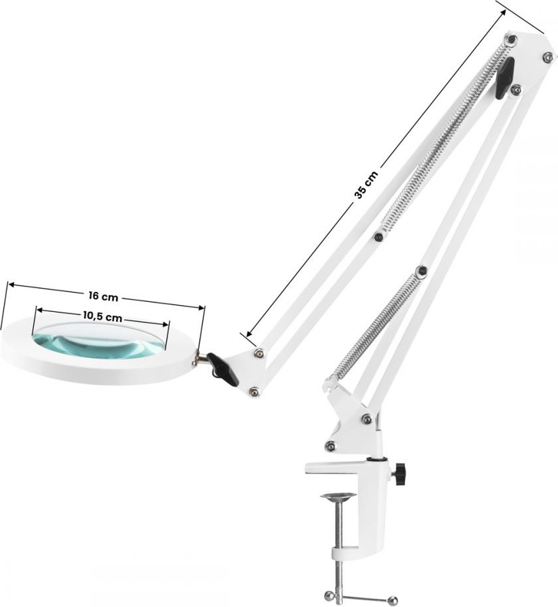 Glow 308 LED Loeplamp Wit voor Manicure en Precisiewerk – Professionele Salon Loeplamp met USB, Verstelbare Arm en Instelbaar Licht