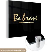 MuchoWow® Peinture sur verre 50x50 cm - Peinture sur verre acrylique - Citations - Or - Zwart - Photo sur verre - Peintures