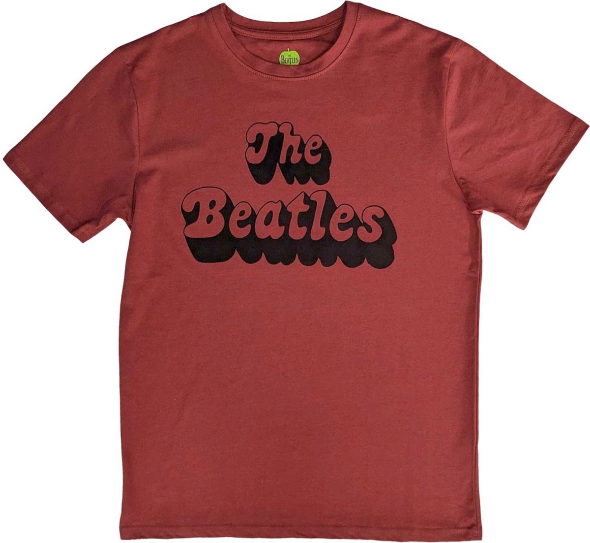 The Beatles - Text Logo Shadow Heren T-shirt - S - Rood