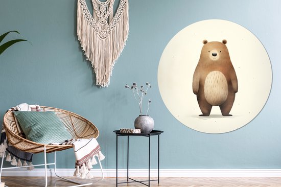 WallCircle - Cercle mural ⌀ 150 - Aquarelle - Ours - Marron - Animaux - Tableaux ronds salon - Plaque murale ronde - Cercle de Décoration murale - Décoration de chambre à l'intérieur - Cercle mural de Décoration murale - Accessoires de maison