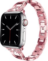 Luxe Horlogebandje Apple Iwatch dames - 38/40/41 mm - rose - met diamanten