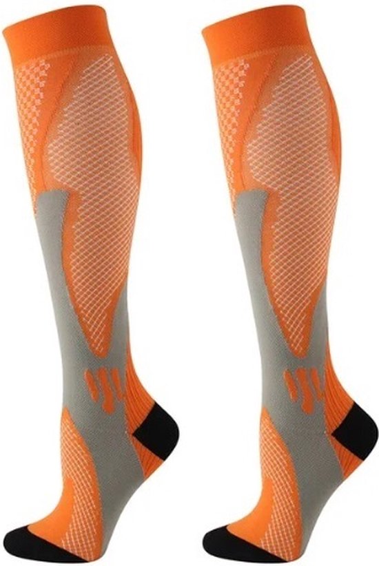 Chaussettes de compression Premium - Chaussettes de compression pour Voyages et sports - Taille 35-38 - Oranje