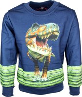 S&C Sweater Dinosaurus blauw Kids & Kind Jongens Blauw - Maat: 146/152