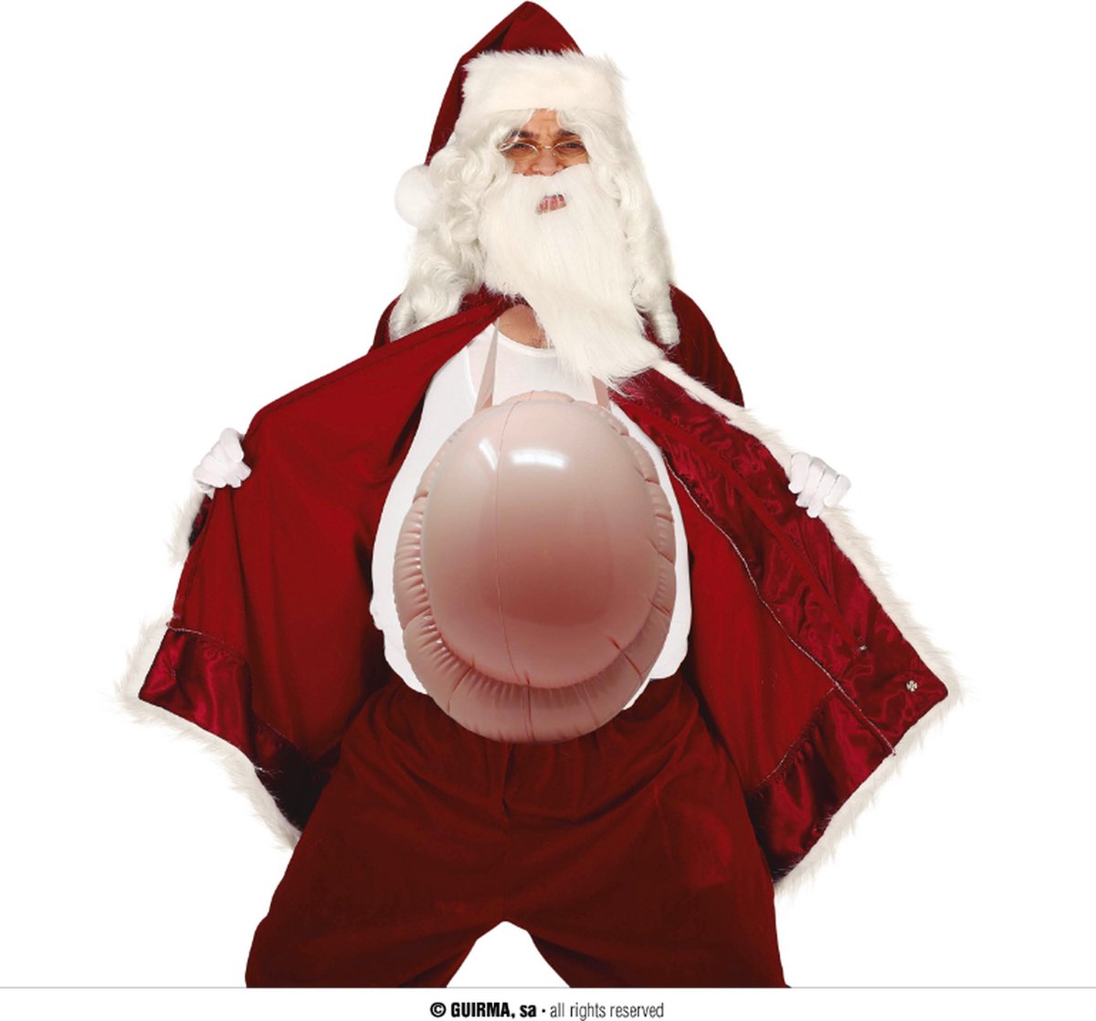 Fiestas Guirca - Opblaasbare buik kerstman