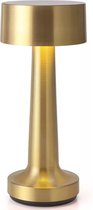 Goliving Lampe de Table Rechargeable - Sans Fil et dimmable - Lampe Tactile Moderne - Lampe de Nuit Chambre - 21 cm - Or