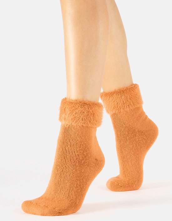 Cette Wintersokken voor dames, Angora Touch, warme sokken, knusse sokken -Noisette - huissokken -kerst cadeau voor vrouwen- fluffy sokken