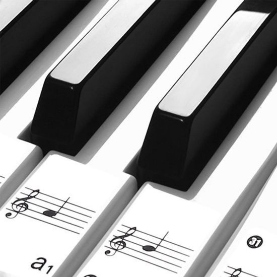 Foto: Finnacle verbeterde pianostickers piano stickers voor keyboard leer noten lezen piano spelen verwijderbaar transparant 49 61 of 88 toetsen