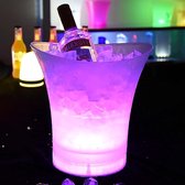 LED-ijsemmer, bieremmer voor bars, 7 kleurveranderende ijsemmer voor cocktail, champagne, wijn, bier, drankjes, geschikt voor thuis, bar, feesten, hotel, 5L