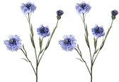 Viv! Home Luxuries Korenbloem - 2 stuks - zijden bloem - licht blauw - 61cm