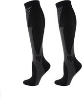 Chaussettes de compression Premium - Chaussettes de compression pour Voyages et sports - Taille 35-38 - Zwart