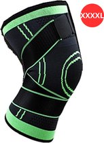 Livano Kniebrace - Sportbrace Knie - Knee Sleeves - Knee Sleeves Powerlifting - Compressie Knie Brace - Knee Wraps - Knee Support - Dames - Heren - Groen - Maat XXXXL