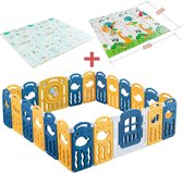 K IKIDO Opvouwbare Baby Box - Babybox - Kinderbox - Kruipbox - Speelbox - Converteerbare vormen - Met giraffenkruipmat