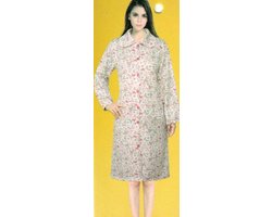 Nachthemd - Slaapkleed - Blauw/Rood/Zwart - sluiting vooraan - 2 Zijzakken - Maat L - Het Ideale Slaapkleed voor gebruik in Ziekenhuizen en Zorginstellingen