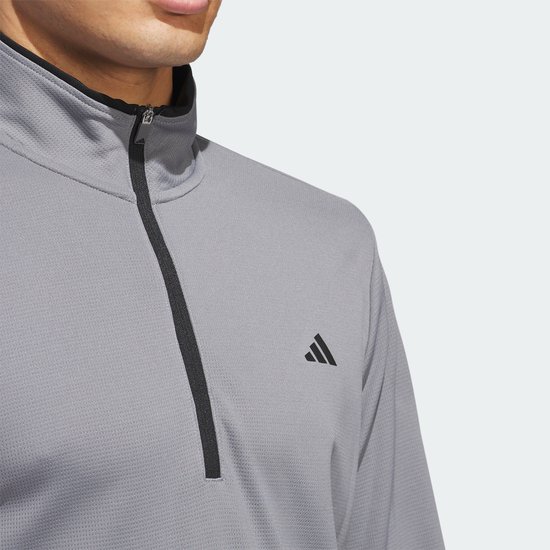 adidas Performance Lichtgewicht Top met Halflange Rits - Heren - Grijs- L van adidas — afbeelding 2