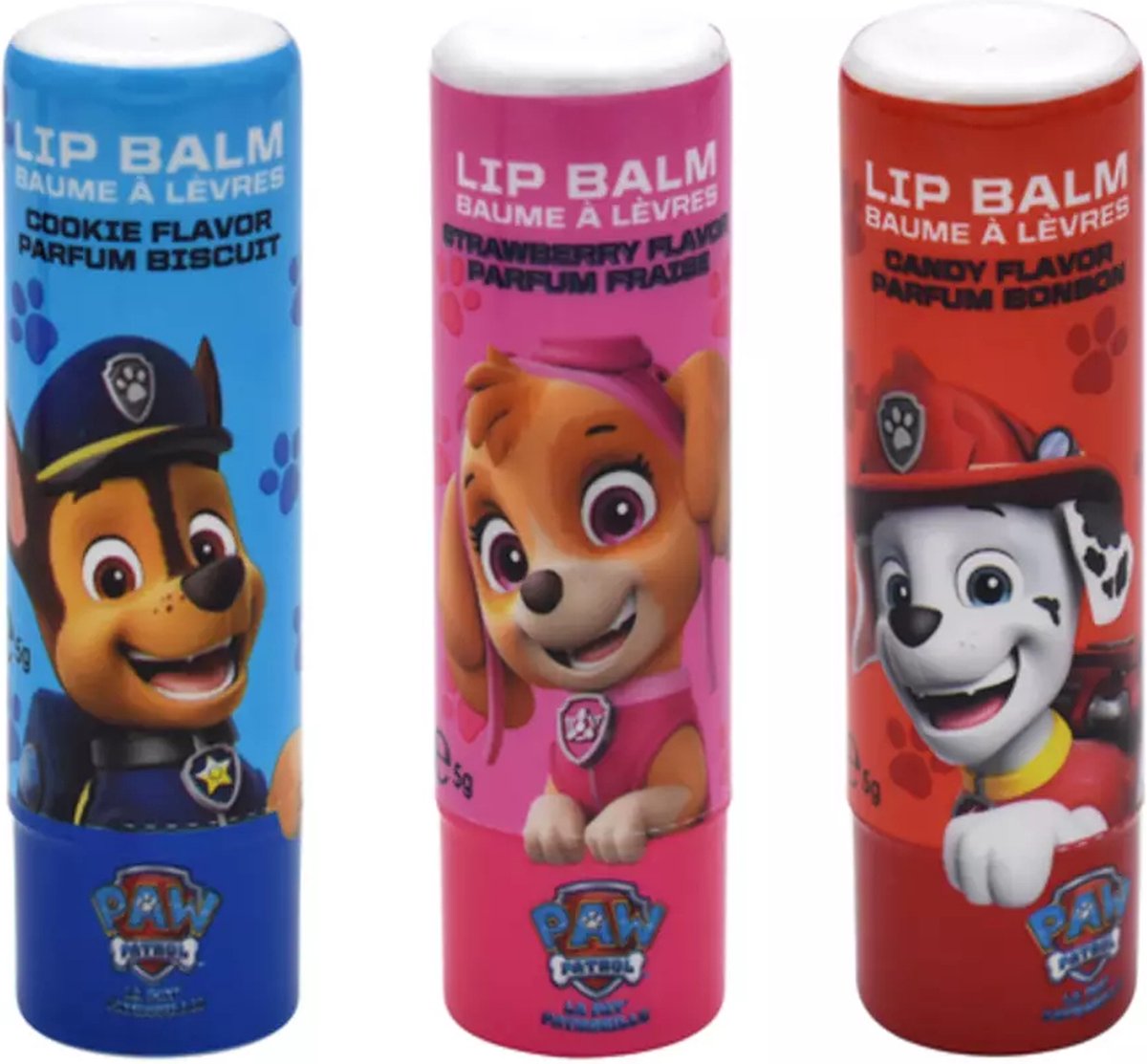 Paw Patrol Lippenbalsem - Set van 3 - Lip Balm Kinderen 5 gr - Vegan