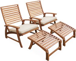 sweeek - Stoel met voetsteun, puebla, set van 2